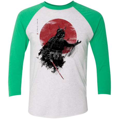 T-Shirts Heather White/Envy / X-Small Darth Samurai Men's Triblend 3/4 Sleeve