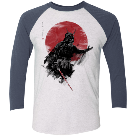 T-Shirts Heather White/Indigo / X-Small Darth Samurai Men's Triblend 3/4 Sleeve