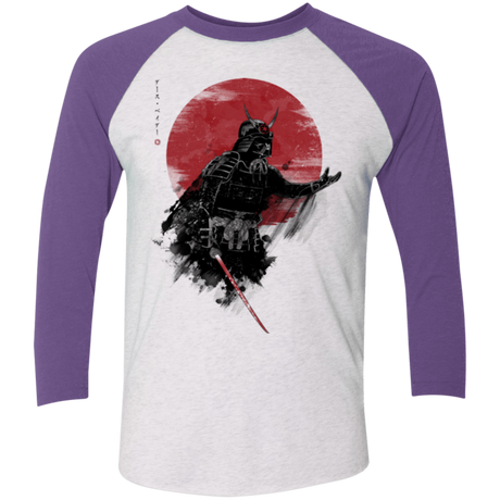 T-Shirts Heather White/Purple Rush / X-Small Darth Samurai Men's Triblend 3/4 Sleeve