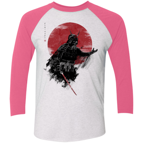 T-Shirts Heather White/Vintage Pink / X-Small Darth Samurai Men's Triblend 3/4 Sleeve