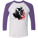 T-Shirts Heather White/Purple Rush / X-Small Darth V Men's Triblend 3/4 Sleeve