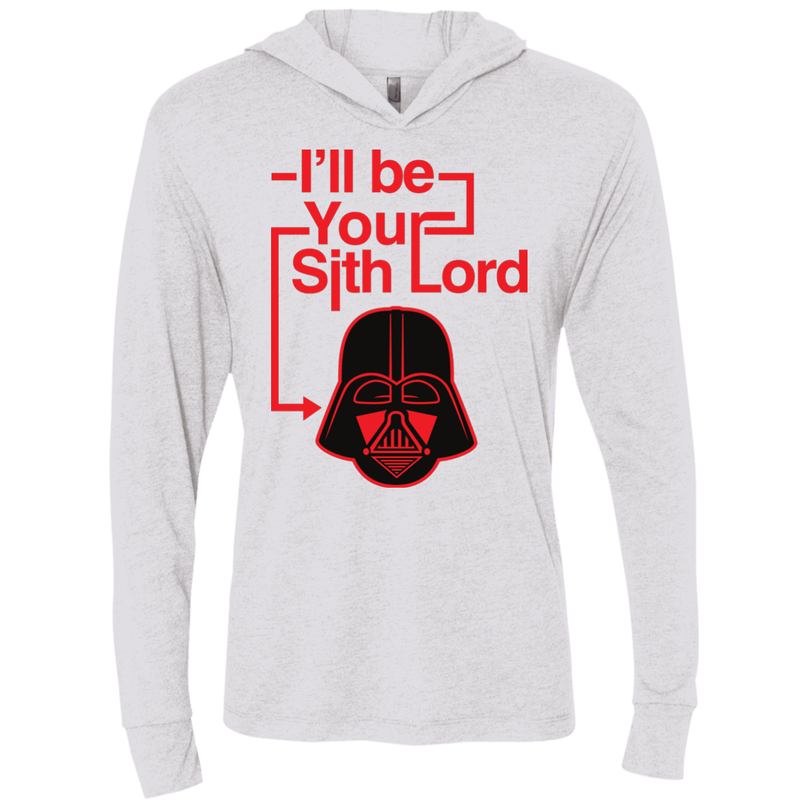 T-Shirts Heather White / X-Small Darth Vader Triblend Long Sleeve Hoodie Tee