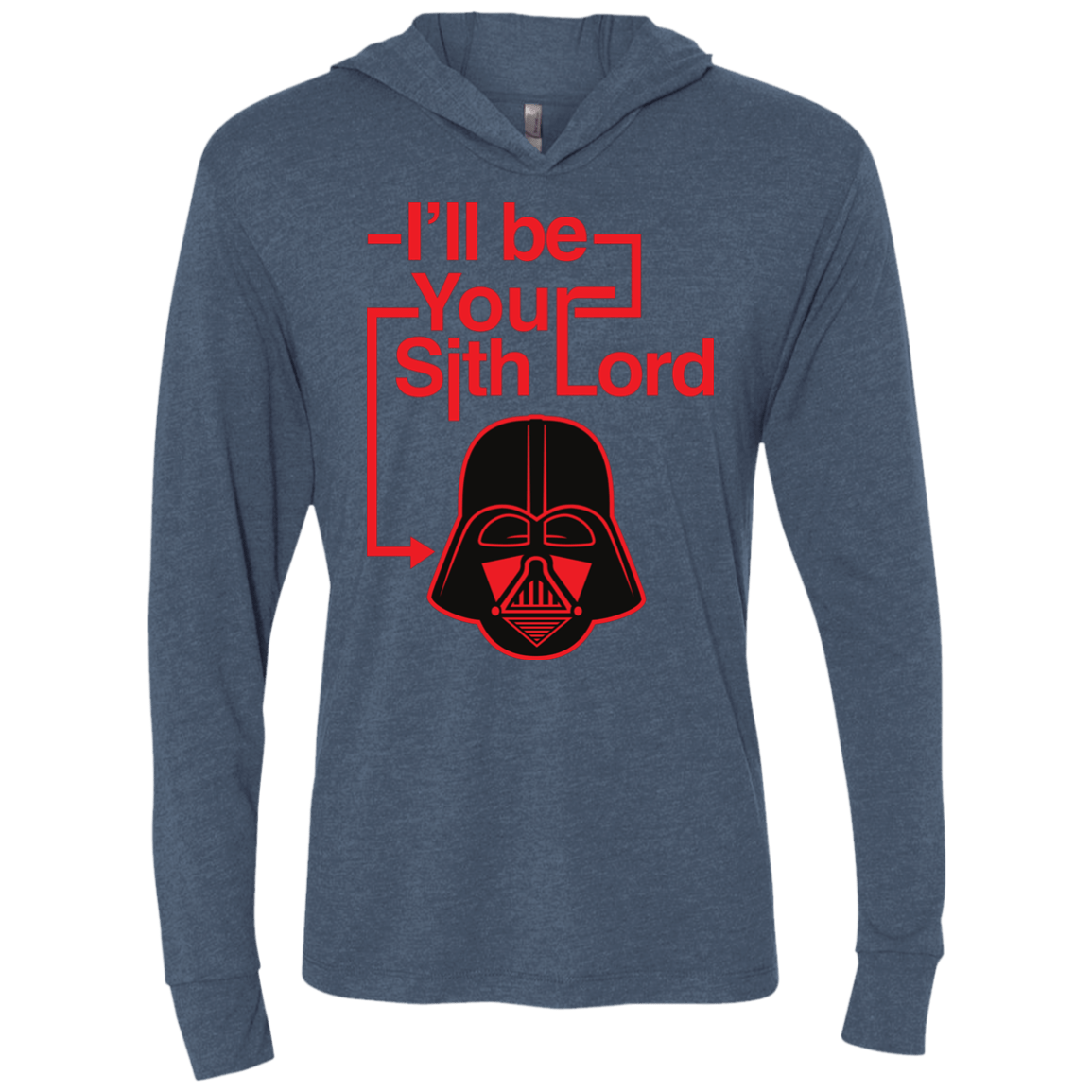 T-Shirts Indigo / X-Small Darth Vader Triblend Long Sleeve Hoodie Tee