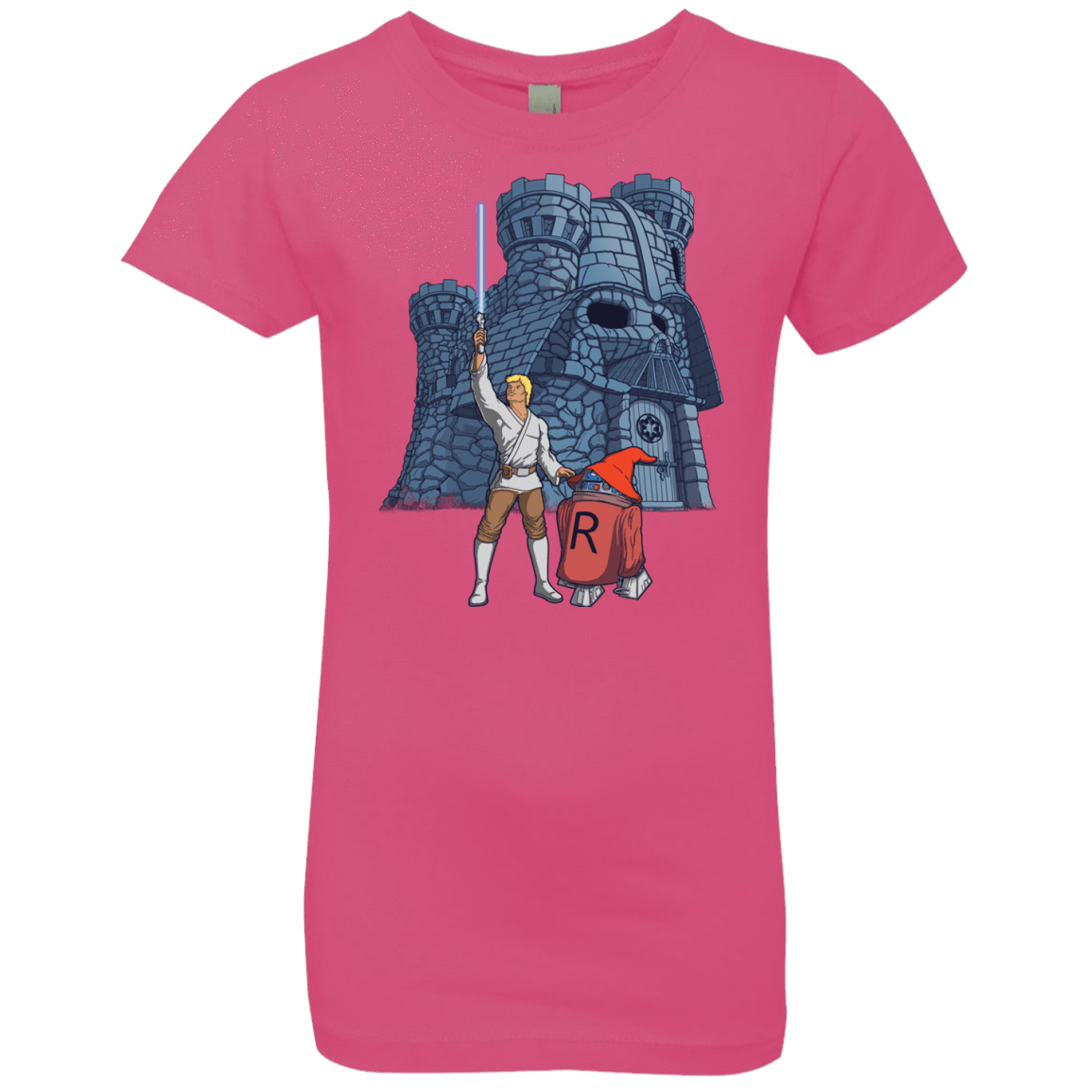 T-Shirts Hot Pink / YXS Darthskull Castle Girls Premium T-Shirt