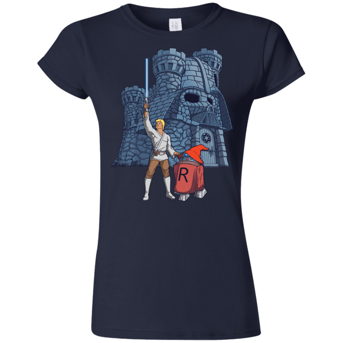 T-Shirts Navy / S Darthskull Castle Junior Slimmer-Fit T-Shirt