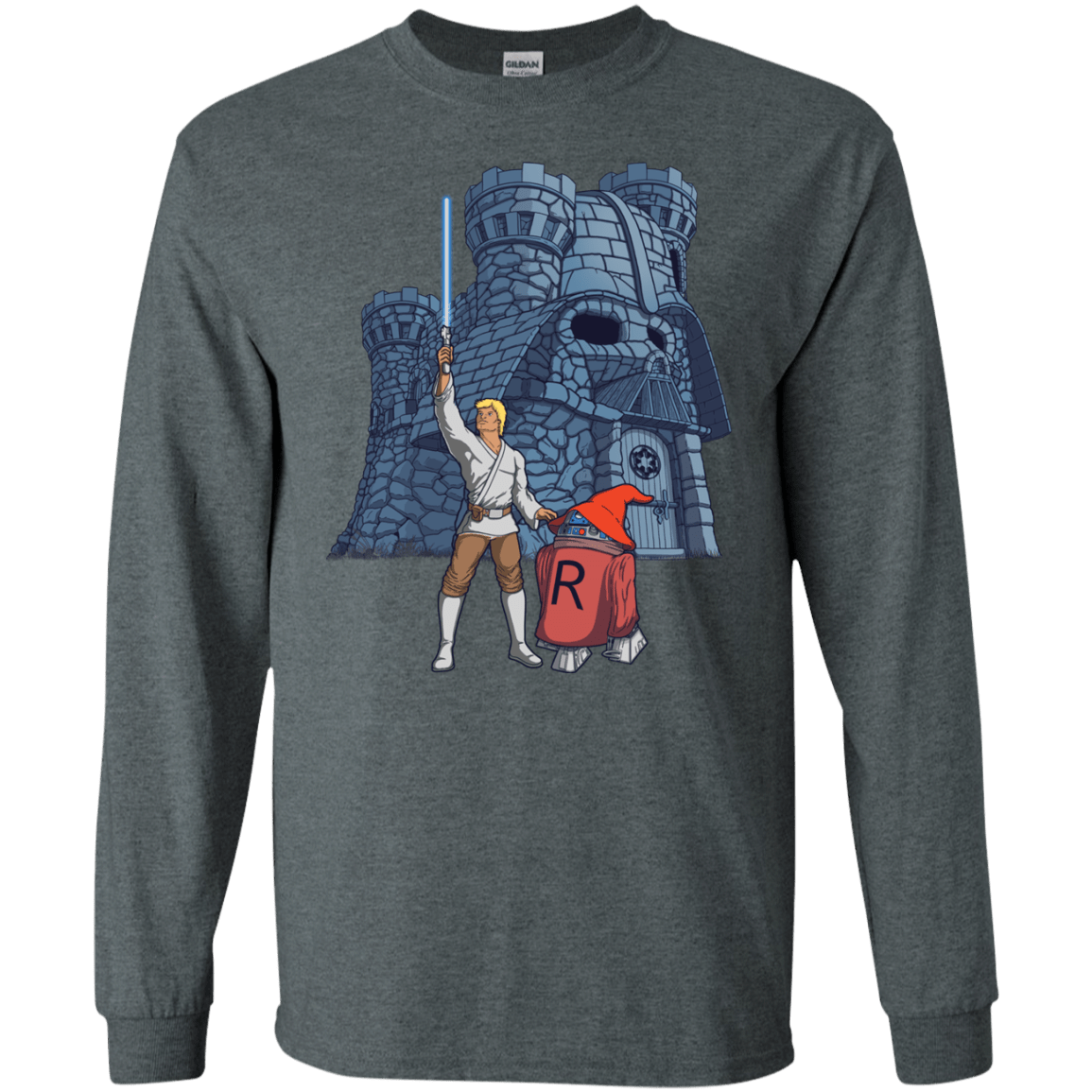 T-Shirts Dark Heather / S Darthskull Castle Men's Long Sleeve T-Shirt