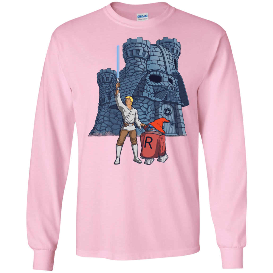 T-Shirts Light Pink / S Darthskull Castle Men's Long Sleeve T-Shirt