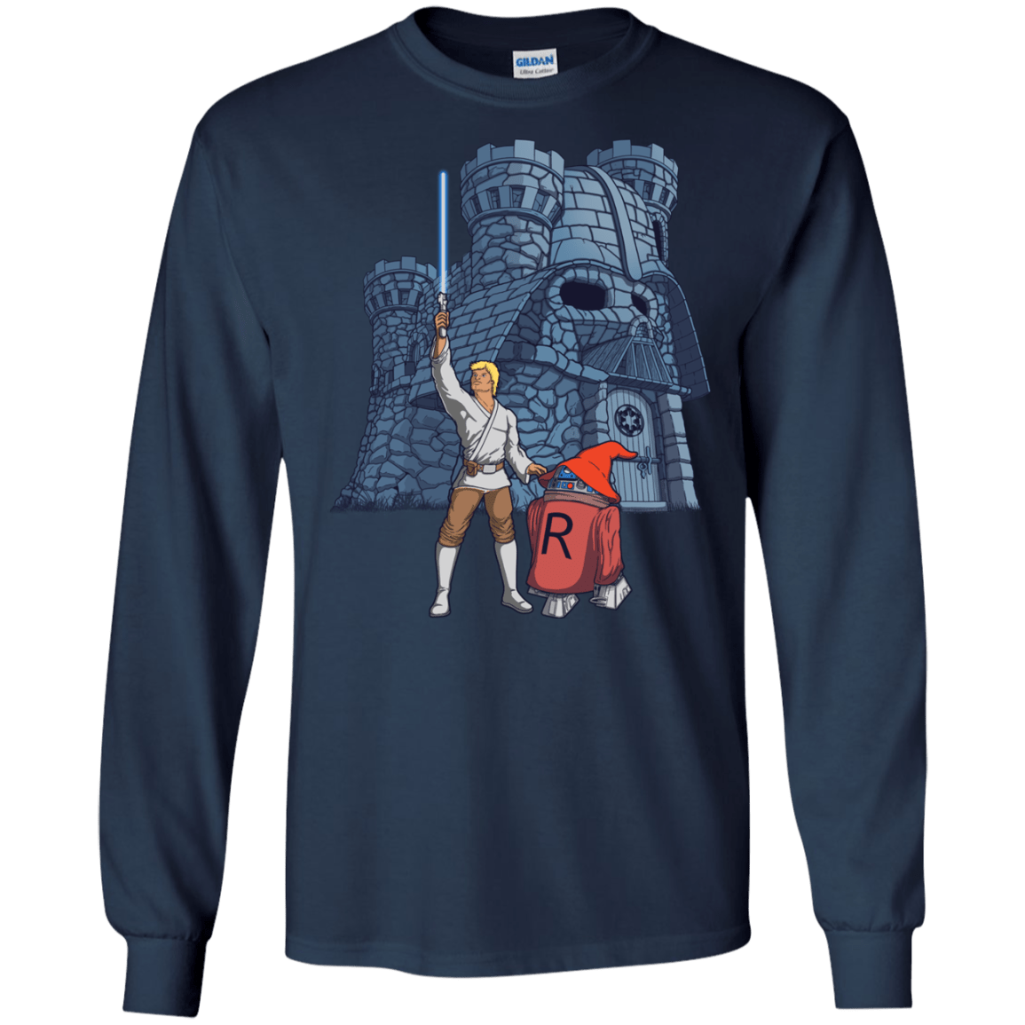 T-Shirts Navy / S Darthskull Castle Men's Long Sleeve T-Shirt