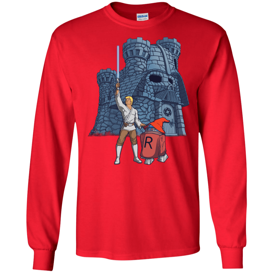 T-Shirts Red / S Darthskull Castle Men's Long Sleeve T-Shirt