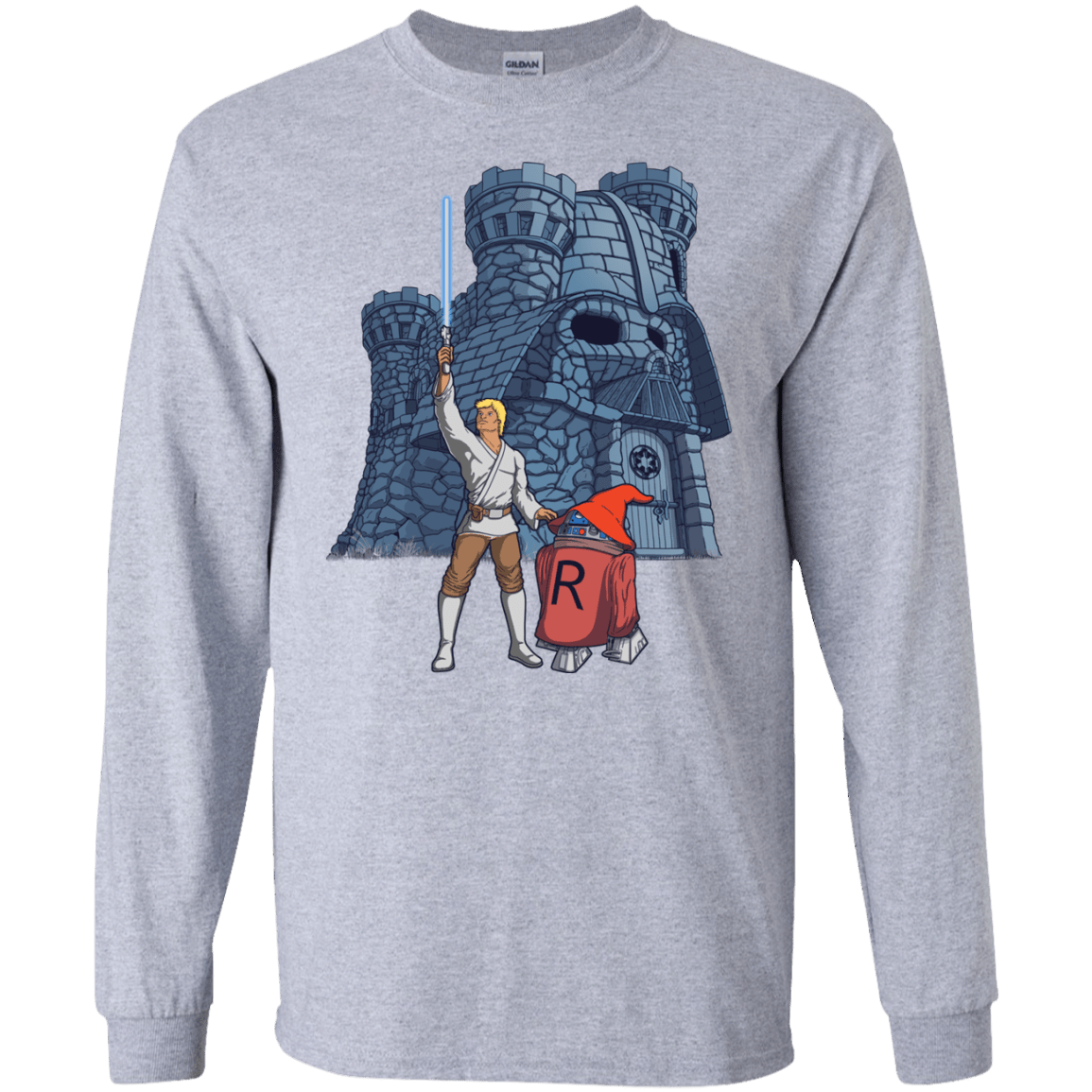 T-Shirts Sport Grey / S Darthskull Castle Men's Long Sleeve T-Shirt