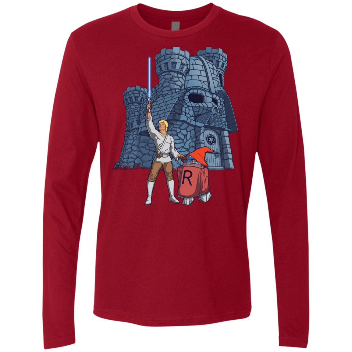 T-Shirts Cardinal / S Darthskull Castle Men's Premium Long Sleeve