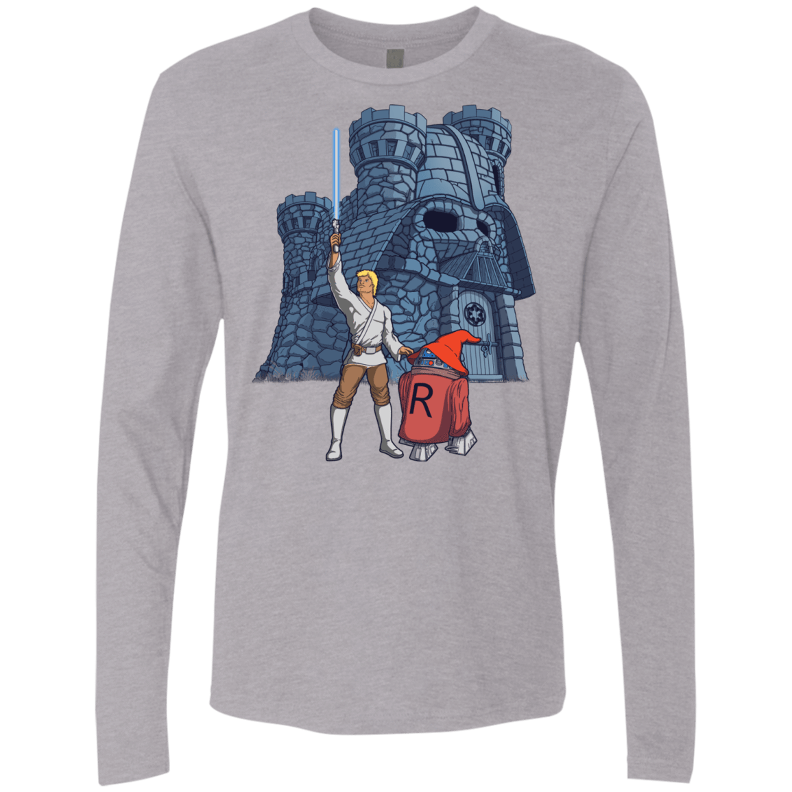 T-Shirts Heather Grey / S Darthskull Castle Men's Premium Long Sleeve