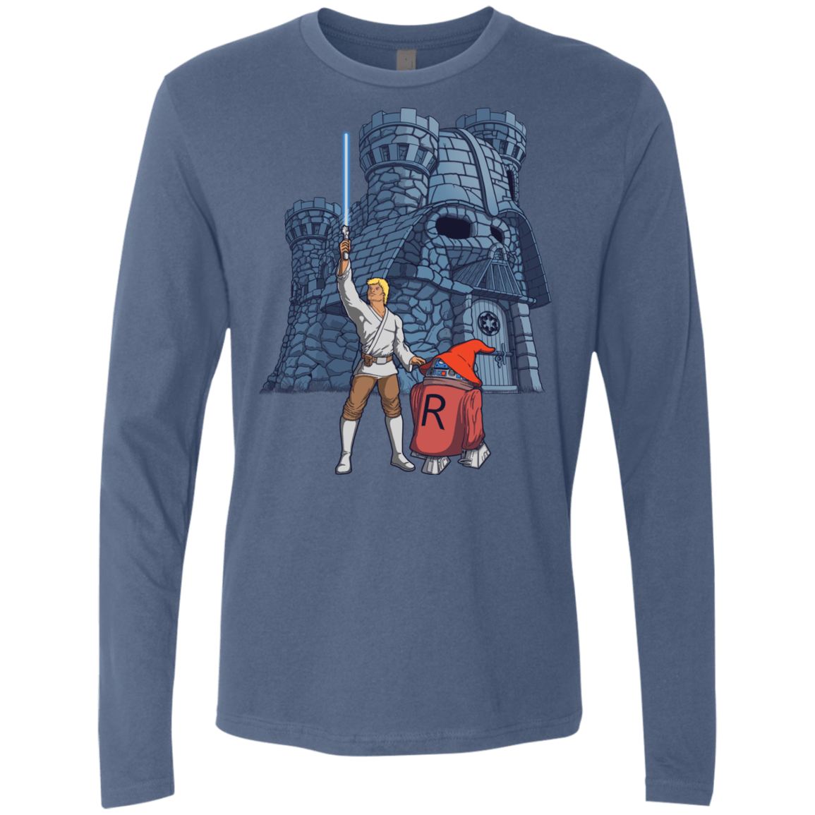 T-Shirts Indigo / S Darthskull Castle Men's Premium Long Sleeve