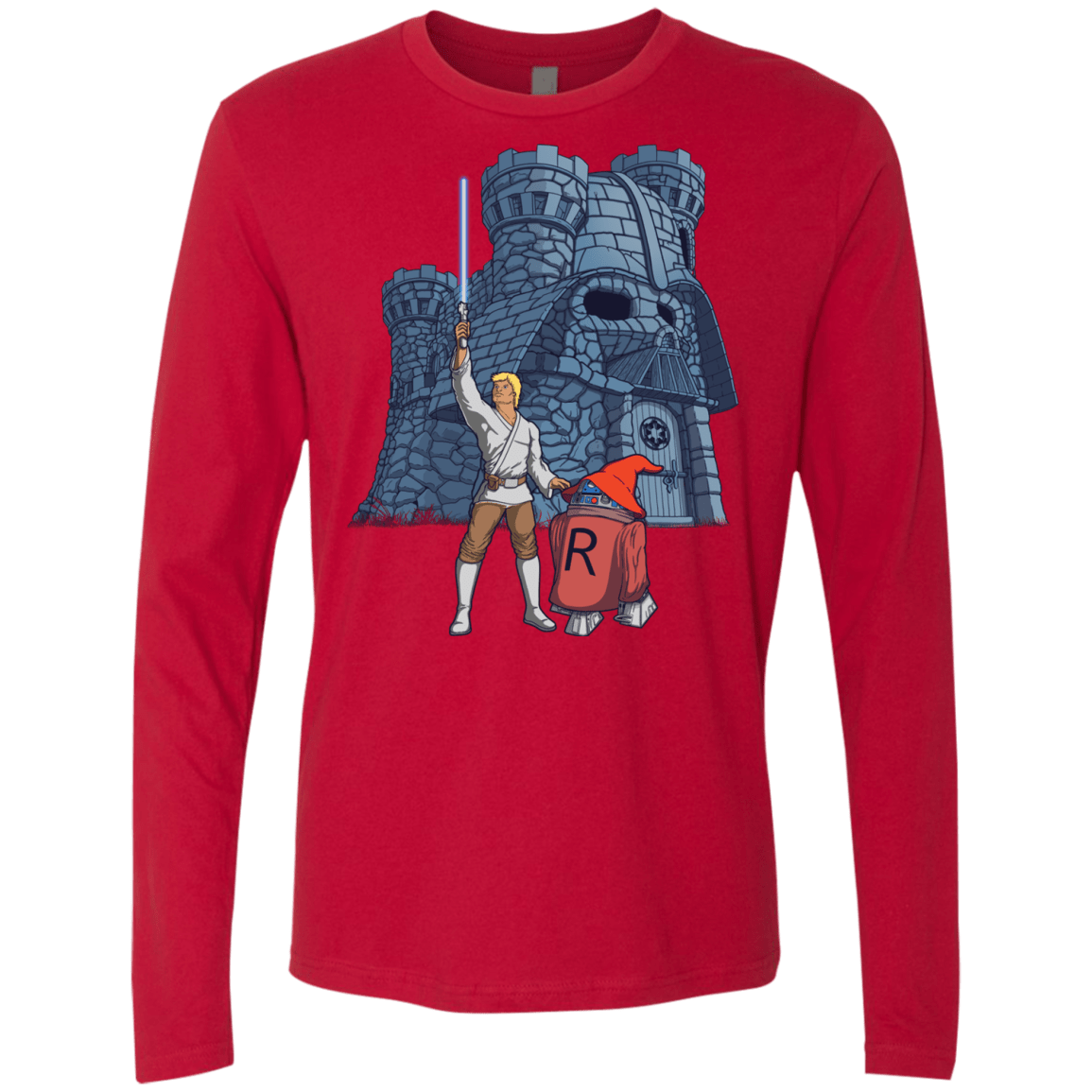 T-Shirts Red / S Darthskull Castle Men's Premium Long Sleeve
