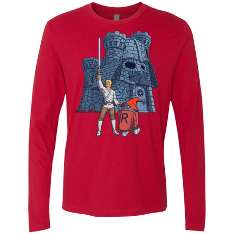 T-Shirts Red / S Darthskull Castle Men's Premium Long Sleeve