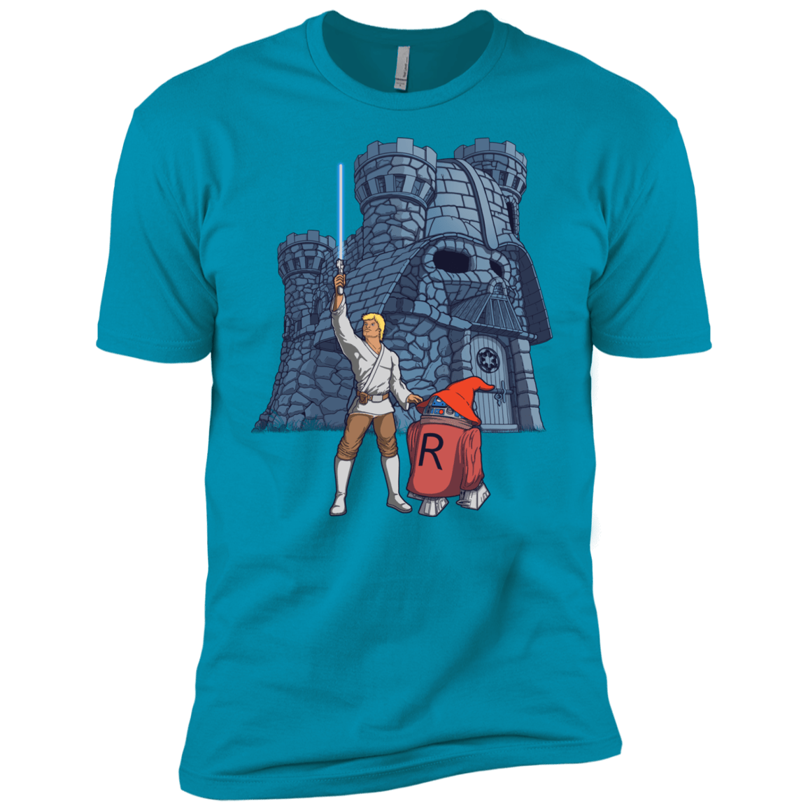 T-Shirts Turquoise / X-Small Darthskull Castle Men's Premium T-Shirt