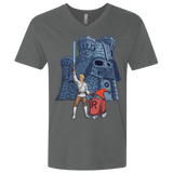 T-Shirts Heavy Metal / X-Small Darthskull Castle Men's Premium V-Neck