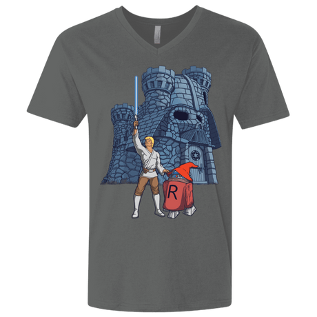 T-Shirts Heavy Metal / X-Small Darthskull Castle Men's Premium V-Neck