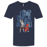 T-Shirts Midnight Navy / X-Small Darthskull Castle Men's Premium V-Neck