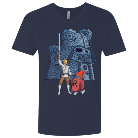 T-Shirts Midnight Navy / X-Small Darthskull Castle Men's Premium V-Neck