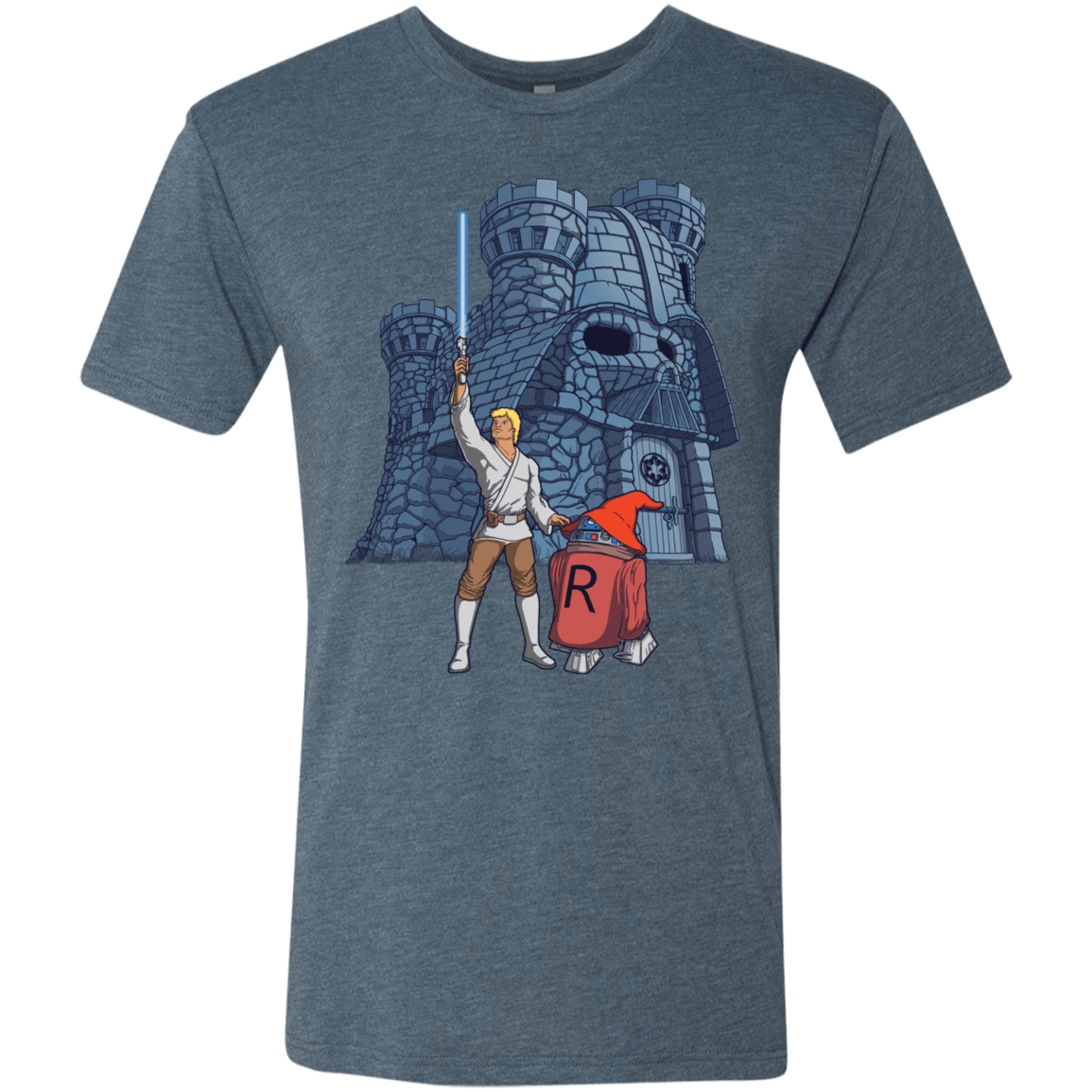 T-Shirts Indigo / S Darthskull Castle Men's Triblend T-Shirt
