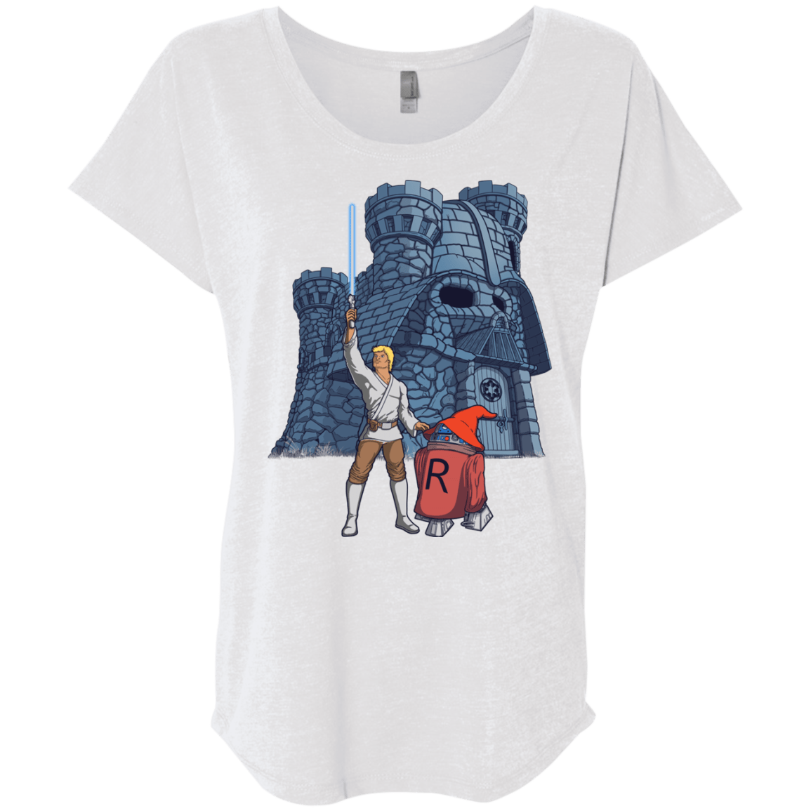 T-Shirts Heather White / X-Small Darthskull Castle Triblend Dolman Sleeve