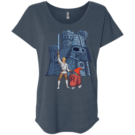 T-Shirts Indigo / X-Small Darthskull Castle Triblend Dolman Sleeve