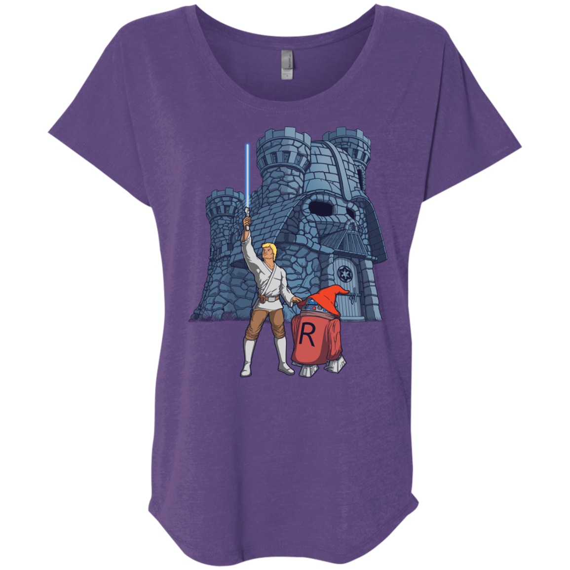 T-Shirts Purple Rush / X-Small Darthskull Castle Triblend Dolman Sleeve