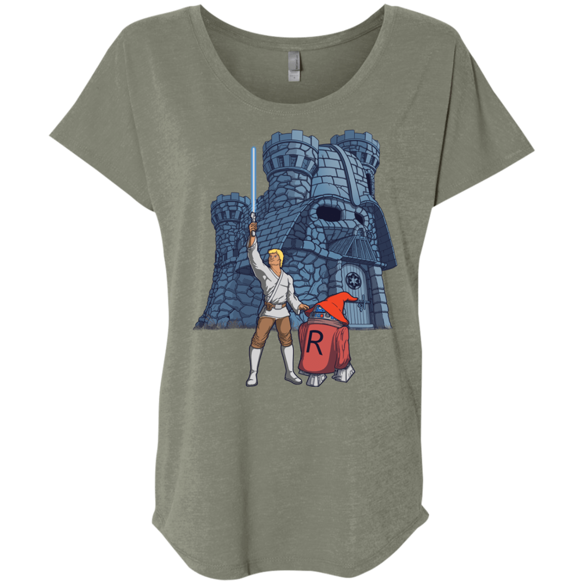 T-Shirts Venetian Grey / X-Small Darthskull Castle Triblend Dolman Sleeve