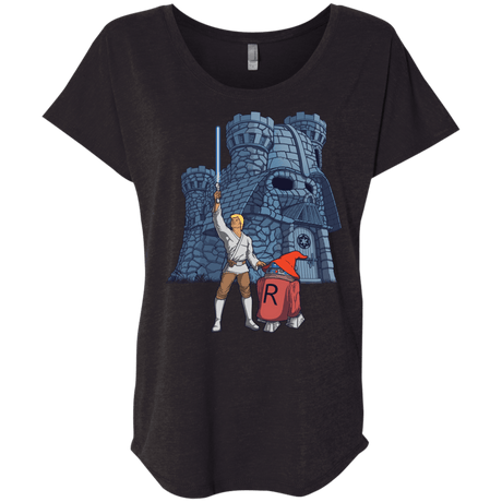 T-Shirts Vintage Black / X-Small Darthskull Castle Triblend Dolman Sleeve