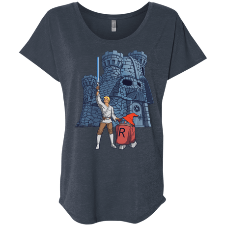 T-Shirts Vintage Navy / X-Small Darthskull Castle Triblend Dolman Sleeve