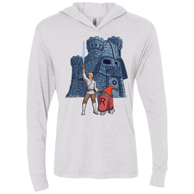 T-Shirts Heather White / X-Small Darthskull Castle Triblend Long Sleeve Hoodie Tee