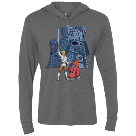 T-Shirts Premium Heather / X-Small Darthskull Castle Triblend Long Sleeve Hoodie Tee