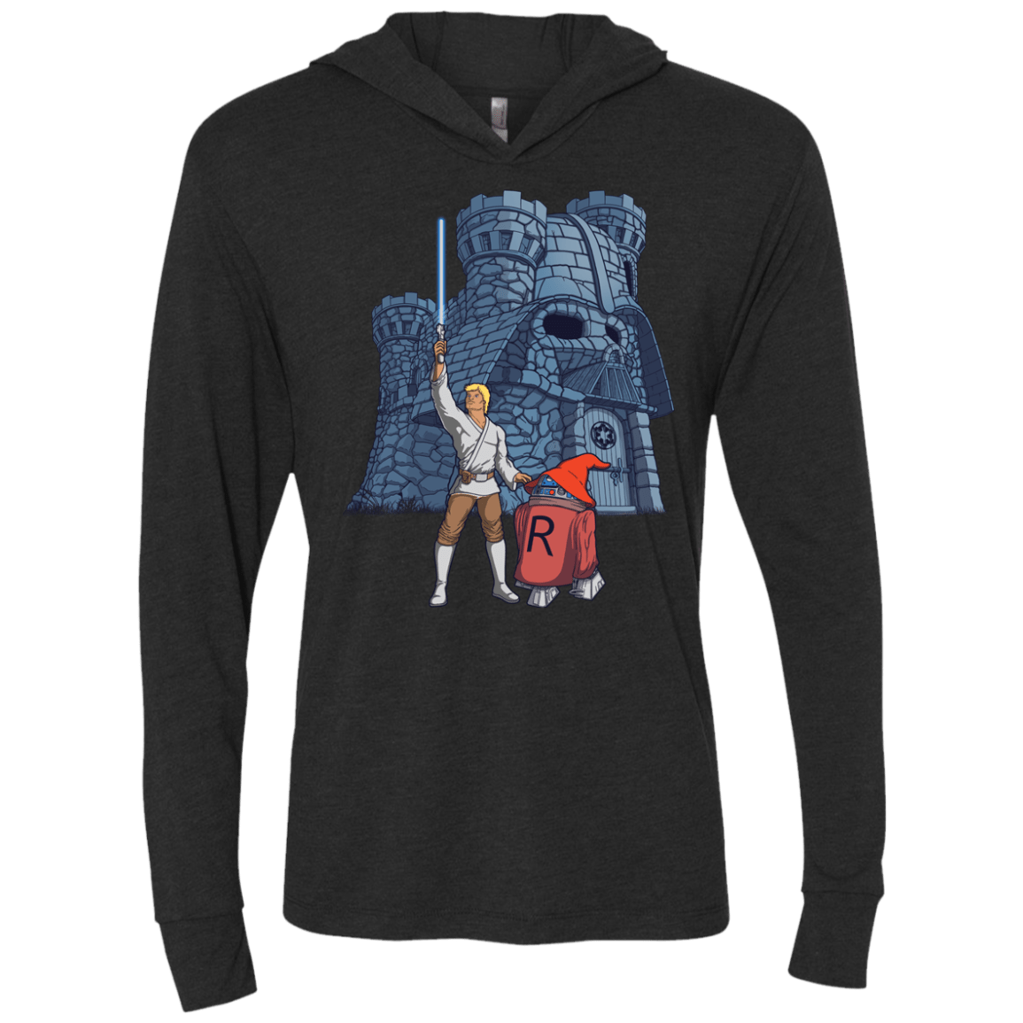 T-Shirts Vintage Black / X-Small Darthskull Castle Triblend Long Sleeve Hoodie Tee