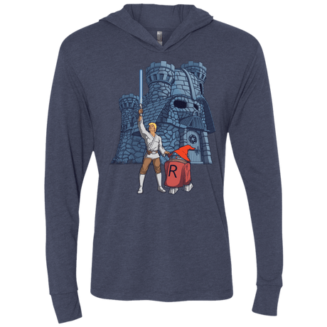T-Shirts Vintage Navy / X-Small Darthskull Castle Triblend Long Sleeve Hoodie Tee
