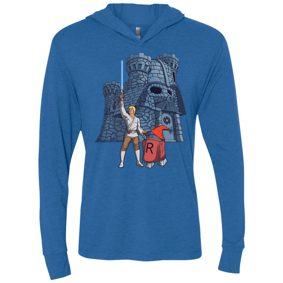 T-Shirts Vintage Royal / X-Small Darthskull Castle Triblend Long Sleeve Hoodie Tee