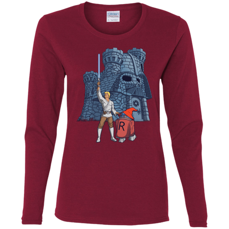 T-Shirts Cardinal / S Darthskull Castle Women's Long Sleeve T-Shirt