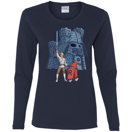 T-Shirts Navy / S Darthskull Castle Women's Long Sleeve T-Shirt