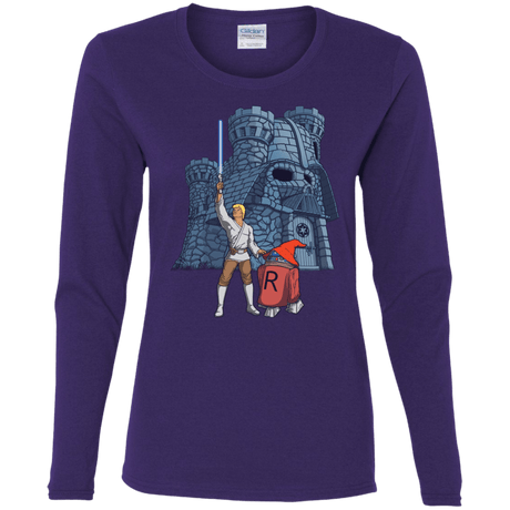 T-Shirts Purple / S Darthskull Castle Women's Long Sleeve T-Shirt