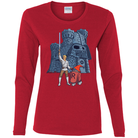 T-Shirts Red / S Darthskull Castle Women's Long Sleeve T-Shirt