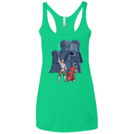 T-Shirts Envy / X-Small Darthskull Castle Women's Triblend Racerback Tank