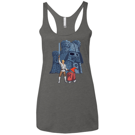 T-Shirts Premium Heather / X-Small Darthskull Castle Women's Triblend Racerback Tank
