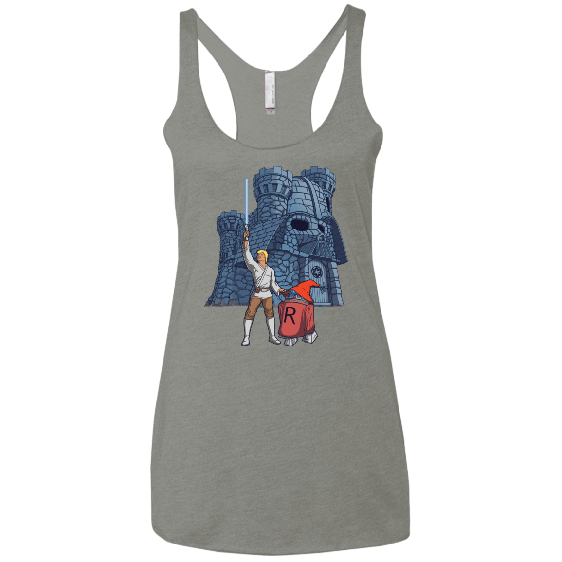 T-Shirts Venetian Grey / X-Small Darthskull Castle Women's Triblend Racerback Tank