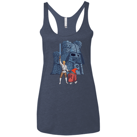 T-Shirts Vintage Navy / X-Small Darthskull Castle Women's Triblend Racerback Tank