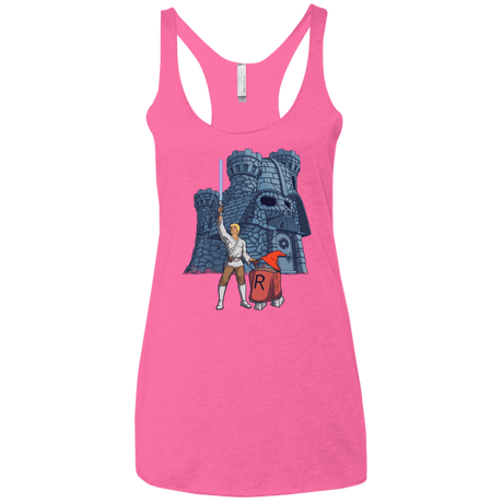 T-Shirts Vintage Pink / X-Small Darthskull Castle Women's Triblend Racerback Tank