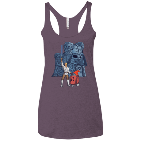 T-Shirts Vintage Purple / X-Small Darthskull Castle Women's Triblend Racerback Tank