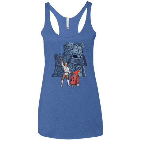 T-Shirts Vintage Royal / X-Small Darthskull Castle Women's Triblend Racerback Tank