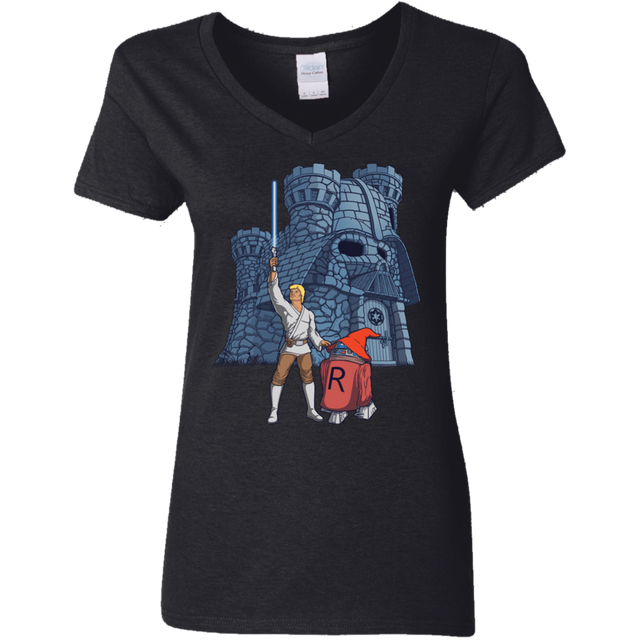 T-Shirts Black / S Darthskull Castle Women's V-Neck T-Shirt