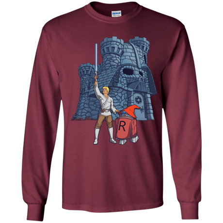 T-Shirts Maroon / YS Darthskull Castle Youth Long Sleeve T-Shirt