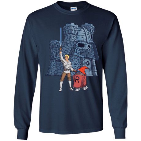 T-Shirts Navy / YS Darthskull Castle Youth Long Sleeve T-Shirt